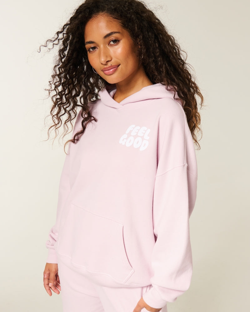 Hollister - Feel Good Oversized Logo Graphic Hoodie