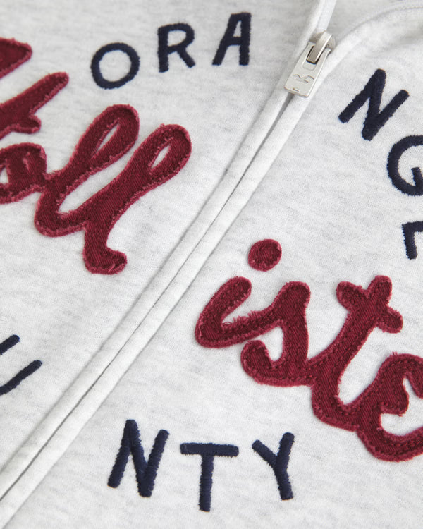 Hollister - Feel Good Slim Zip-Up Logo Graphic Hoodie