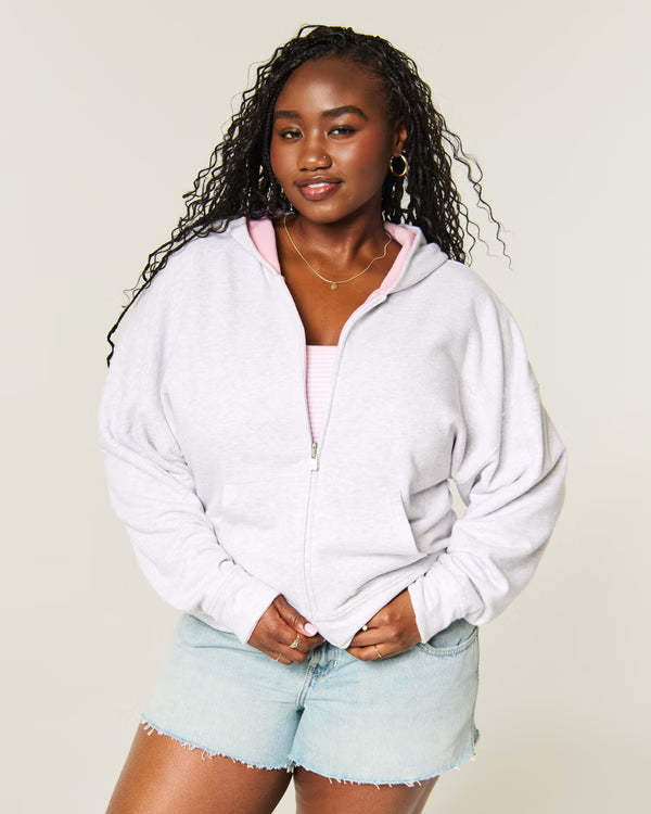 Hollister - Hollister Feel Good Reversible Zip-Up Hoodie