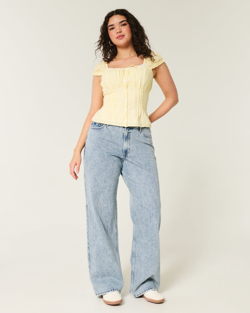 Hollister - Curvy High-Rise Baggy Jeans - Brandatak Store