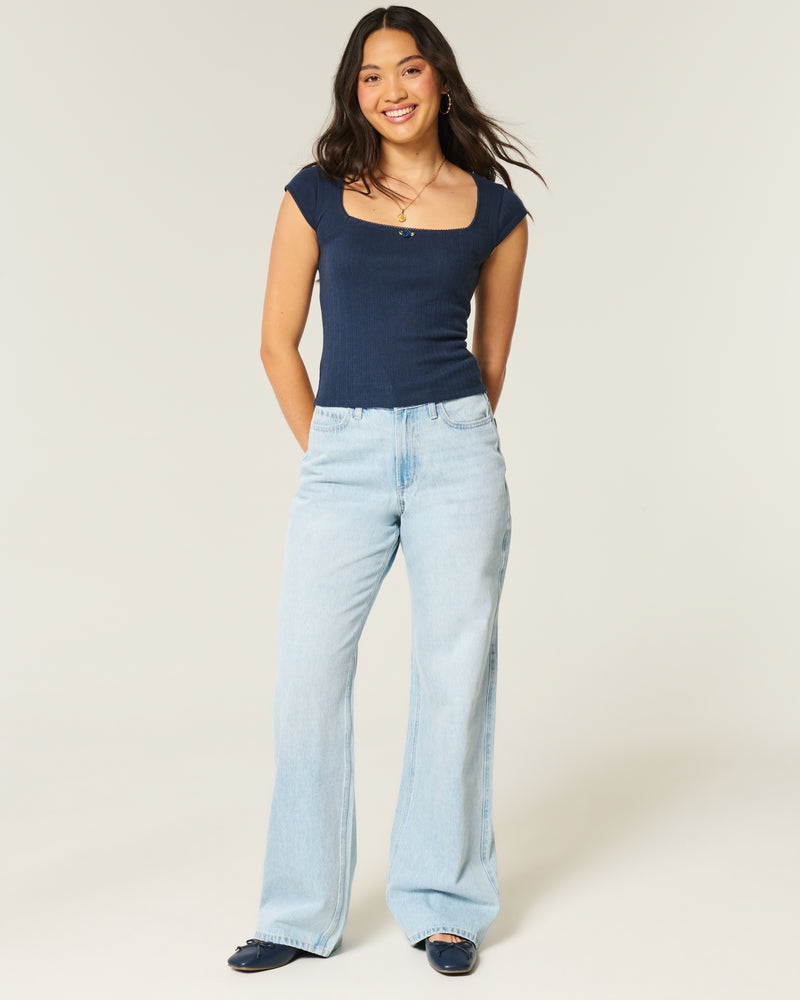 Hollister - Curvy High-Rise Baggy Jeans - Brandatak Store