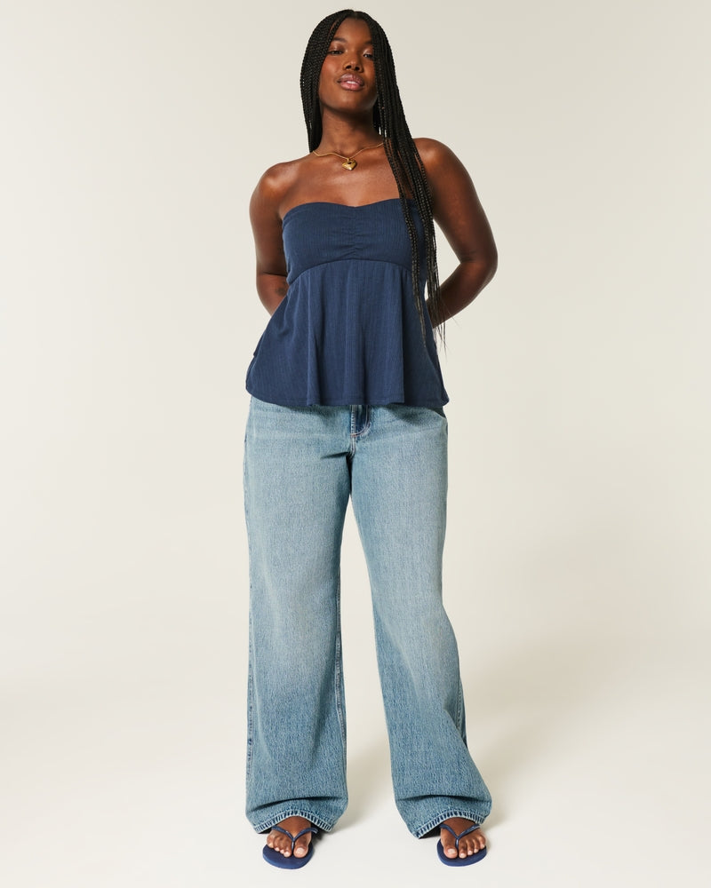 Hollister - Curvy High-Rise Baggy Jeans - Brandatak Store