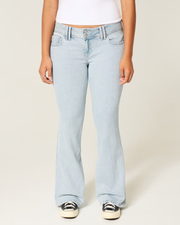 Hollister - Low-Rise Embroidered Florals Bootcut Jeans
