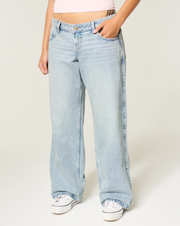 Hollister - Ultra Low-Rise Ripped Foldover Waist Baggy Jeans