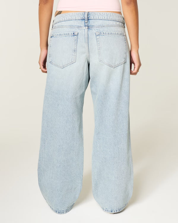 Hollister - Ultra Low-Rise Ripped Foldover Waist Baggy Jeans