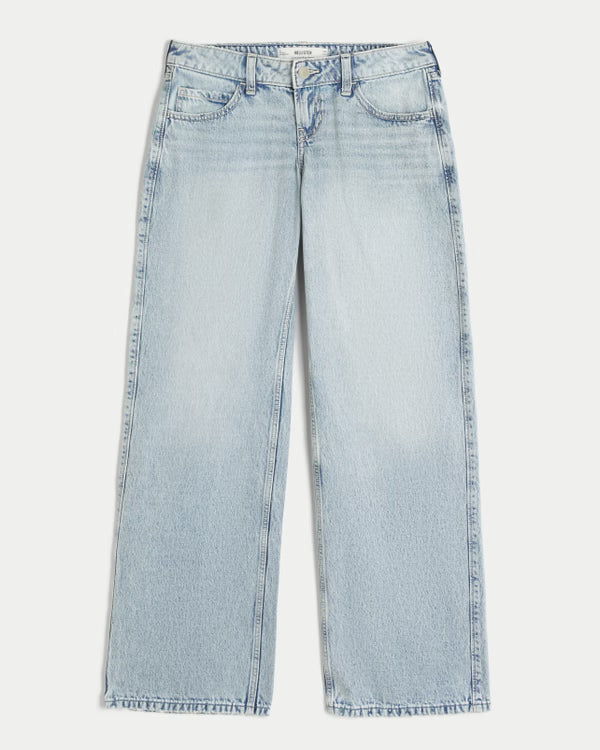 Hollister - Ultra Low-Rise Ripped Foldover Waist Baggy Jeans