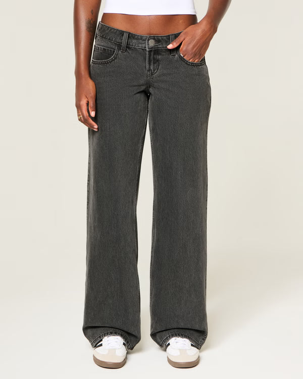 Hollister - Ultra Low-Rise Ripped Foldover Waist Baggy Jeans