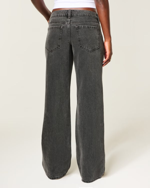 Hollister - Ultra Low-Rise Ripped Foldover Waist Baggy Jeans