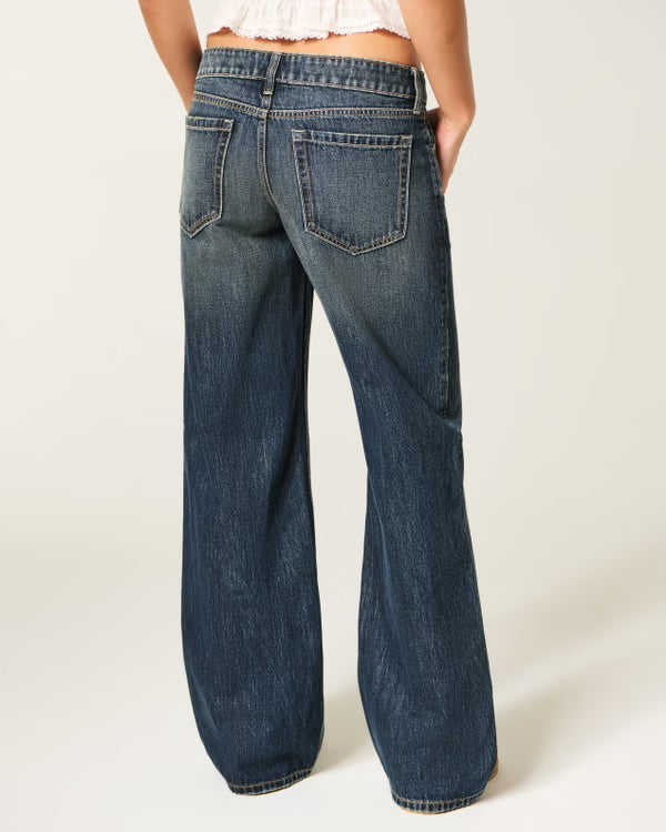 Hollister - Ultra Low-Rise Ripped Foldover Waist Baggy Jeans