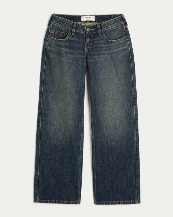 Hollister - Ultra Low-Rise Ripped Foldover Waist Baggy Jeans