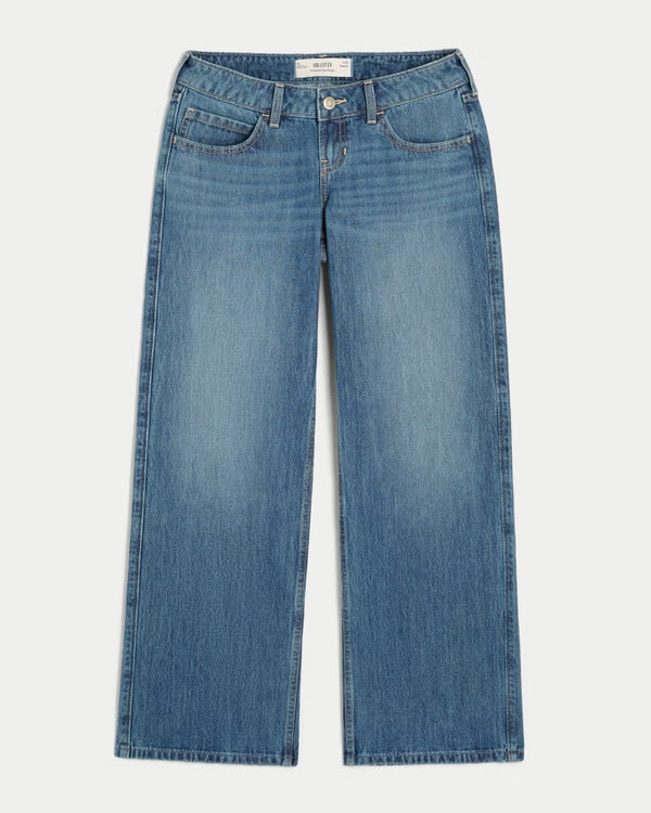 Hollister - Ultra Low-Rise Ripped Foldover Waist Baggy Jeans