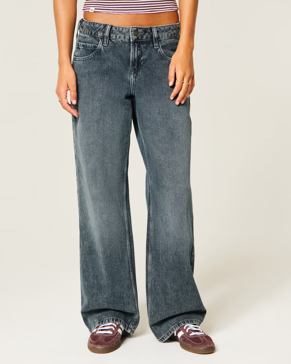 Hollister - Andi Adjustable Waist Low-Rise Baggy Jeans