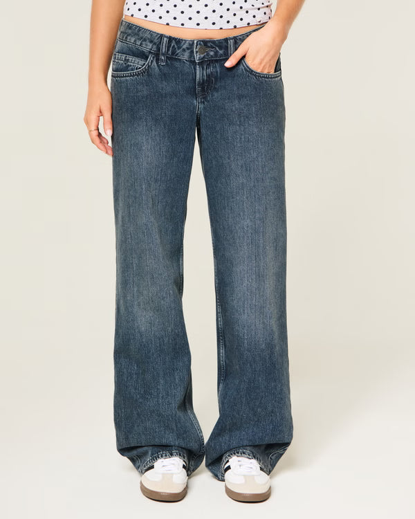 Hollister - Ultra Low-Rise Ripped Foldover Waist Baggy Jeans