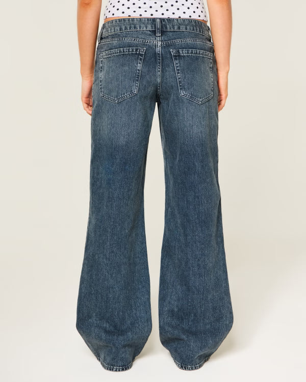 Hollister - Ultra Low-Rise Ripped Foldover Waist Baggy Jeans