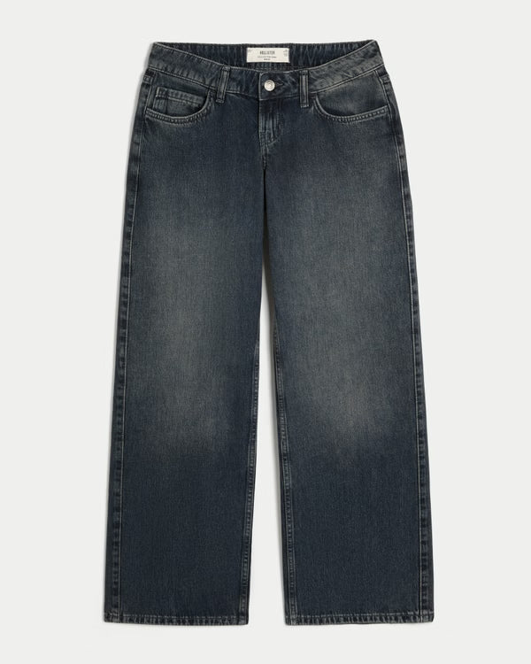 Hollister - Ultra Low-Rise Ripped Foldover Waist Baggy Jeans