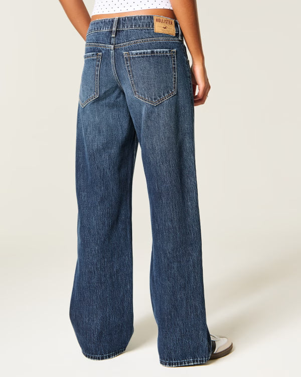 Hollister - Ultra Low-Rise Ripped Foldover Waist Baggy Jeans