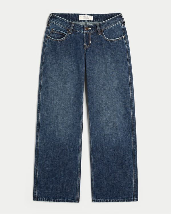 Hollister - Ultra Low-Rise Ripped Foldover Waist Baggy Jeans