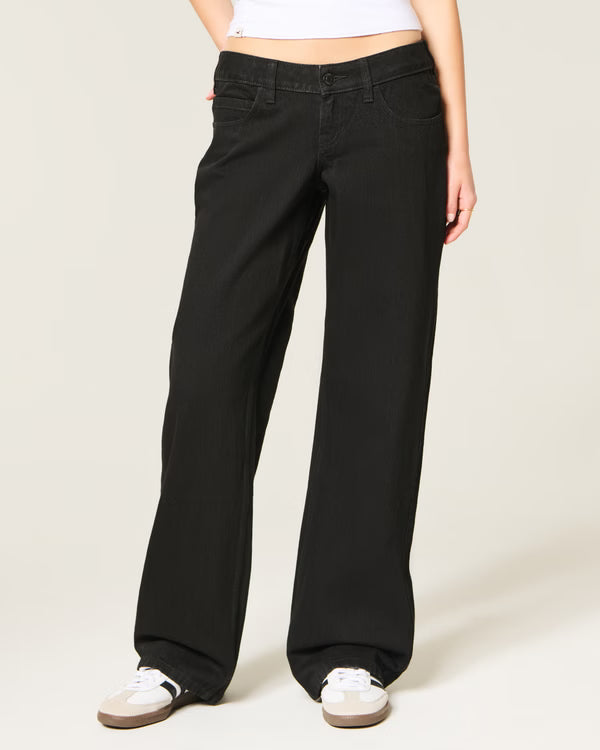 Hollister - Ultra Low-Rise Ripped Foldover Waist Baggy Jeans