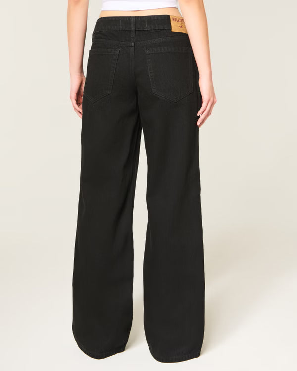 Hollister - Ultra Low-Rise Ripped Foldover Waist Baggy Jeans