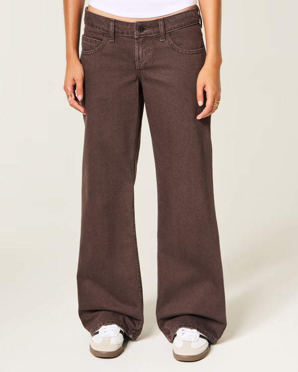 Hollister - Ultra Low-Rise Ripped Foldover Waist Baggy Jeans