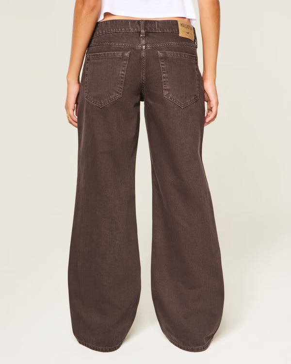 Hollister - Ultra Low-Rise Ripped Foldover Waist Baggy Jeans