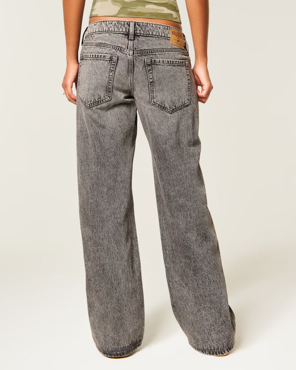 Hollister - Ultra Low-Rise Ripped Foldover Waist Baggy Jeans