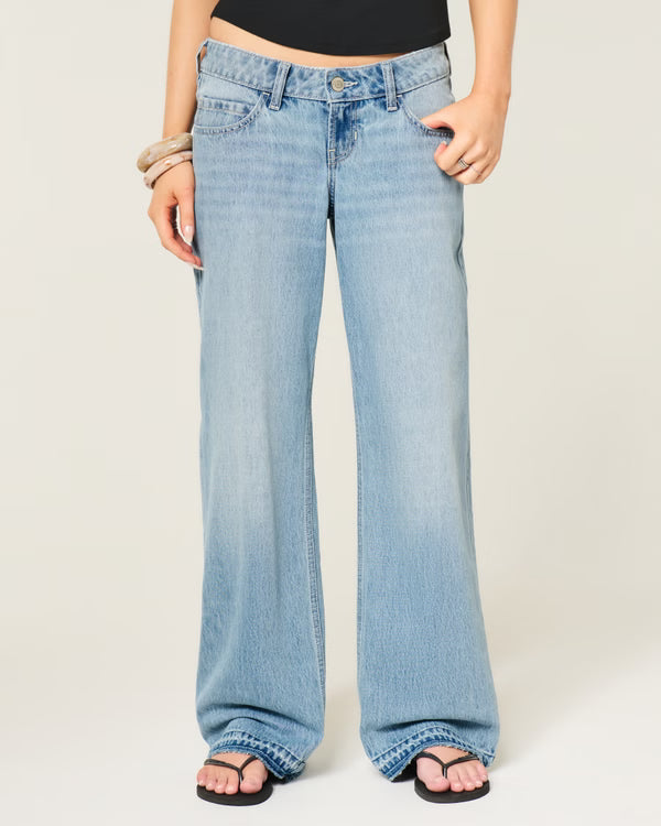 Hollister - Ultra Low-Rise Ripped Foldover Waist Baggy Jeans