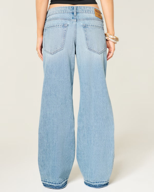 Hollister - Ultra Low-Rise Ripped Foldover Waist Baggy Jeans
