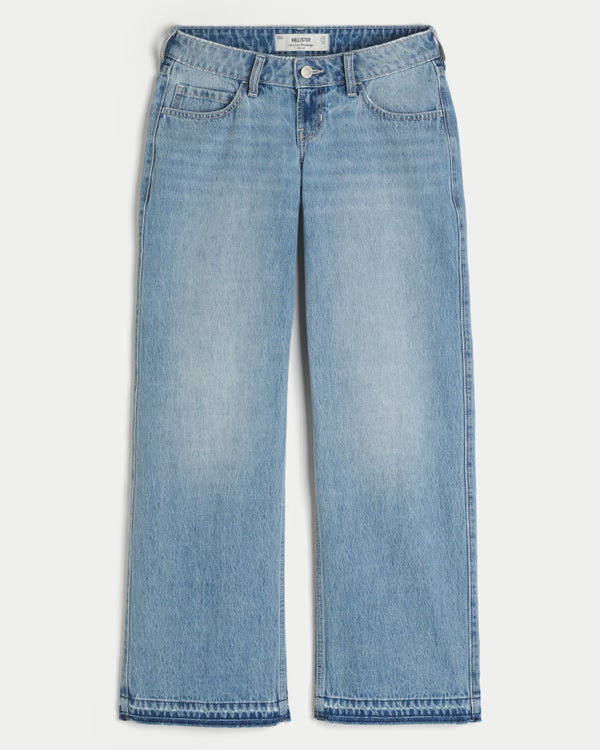 Hollister - Ultra Low-Rise Ripped Foldover Waist Baggy Jeans