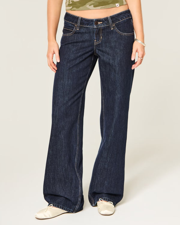 Hollister - Ultra Low-Rise Ripped Foldover Waist Baggy Jeans