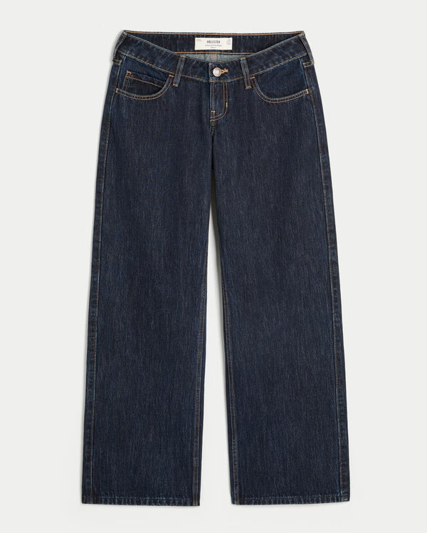 Hollister - Ultra Low-Rise Ripped Foldover Waist Baggy Jeans