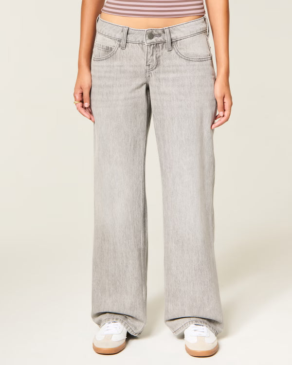 Hollister - Ultra Low-Rise Ripped Foldover Waist Baggy Jeans