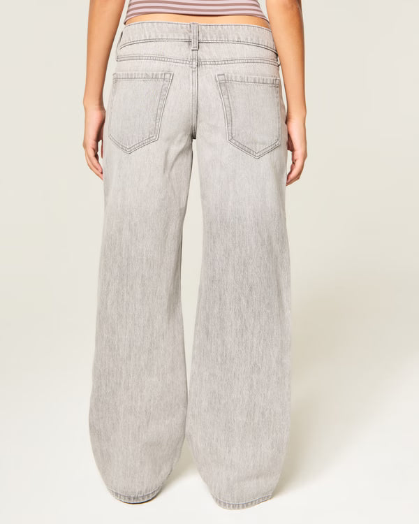 Hollister - Ultra Low-Rise Ripped Foldover Waist Baggy Jeans