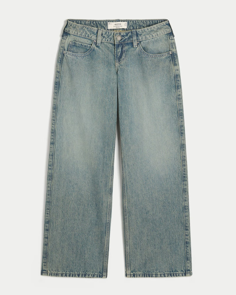 Hollister - Ultra Low-Rise Ripped Foldover Waist Baggy Jeans