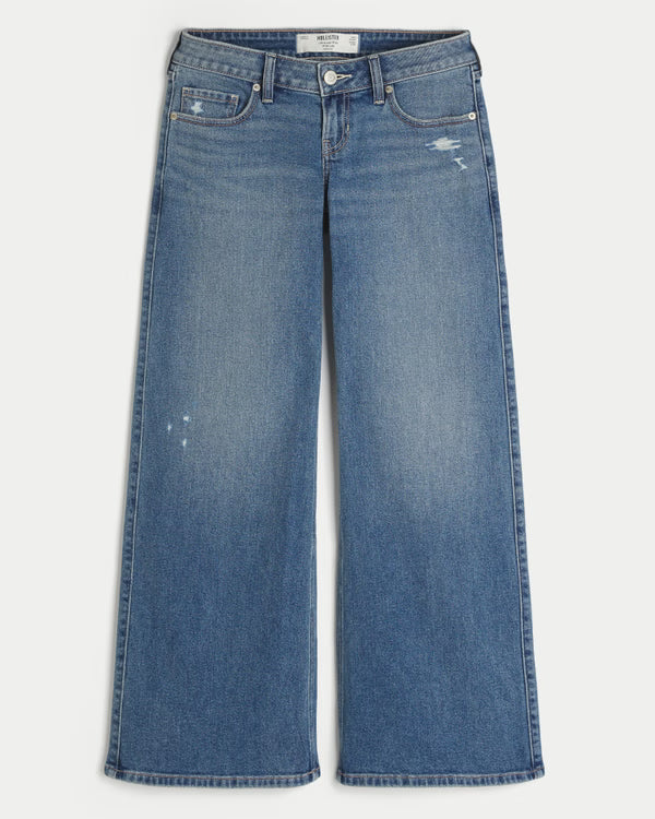 Hollister - Ultra Low-Rise Distressed Wide-Leg Jeans