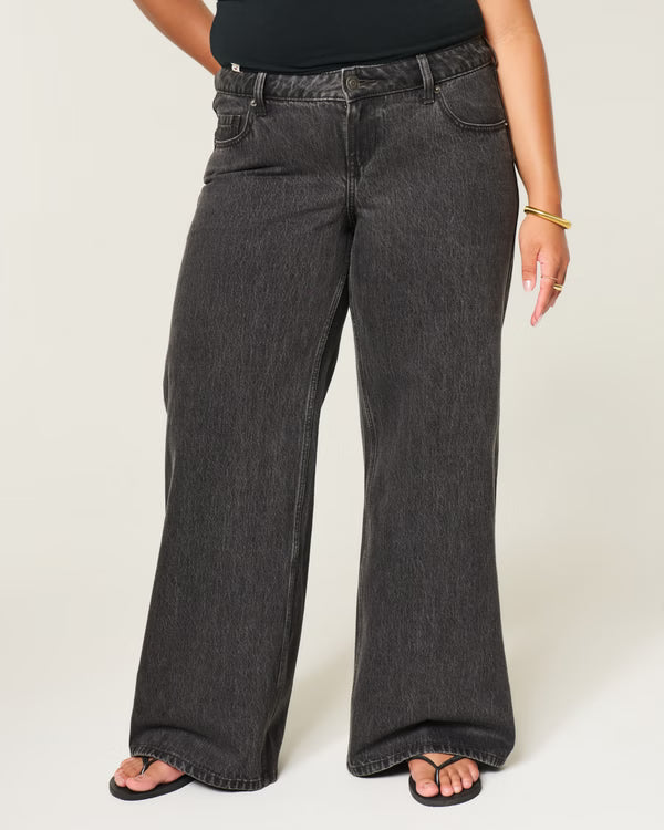 Hollister - Ultra Low-Rise Distressed Wide-Leg Jeans