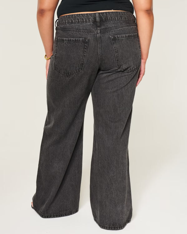 Hollister - Ultra Low-Rise Distressed Wide-Leg Jeans