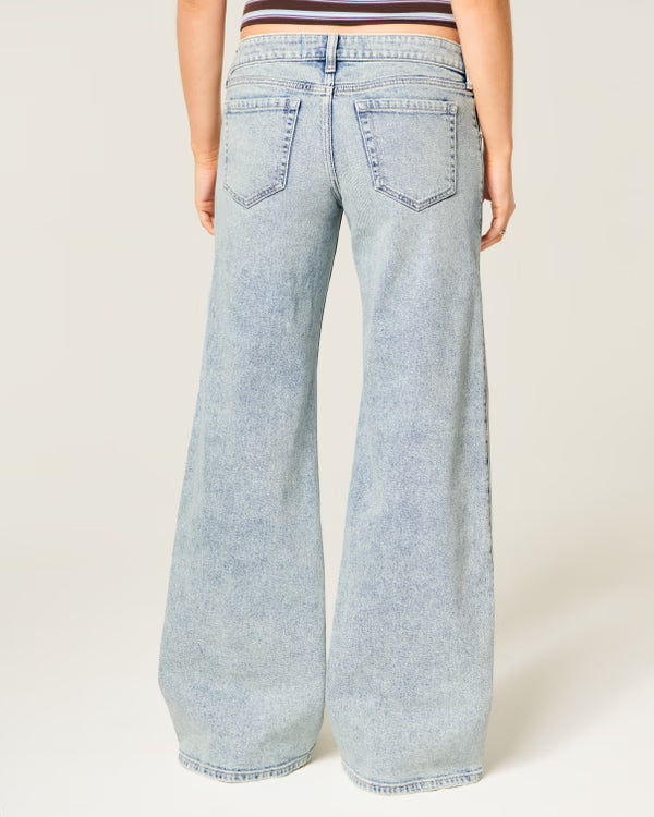 Hollister - Ultra Low-Rise Distressed Wide-Leg Jeans