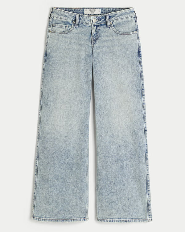 Hollister - Ultra Low-Rise Distressed Wide-Leg Jeans