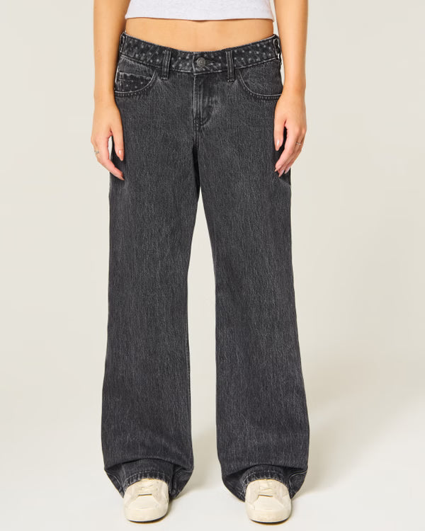 Hollister - Andi Adjustable Waist Low-Rise Baggy Jeans