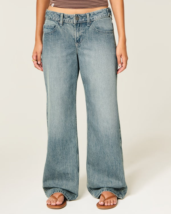 Hollister - Andi Adjustable Waist Low-Rise Baggy Jeans