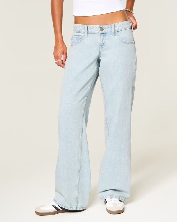 Hollister - Ultra Low-Rise Ripped Foldover Waist Baggy Jeans
