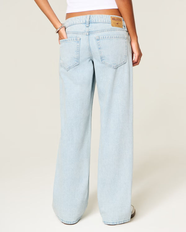 Hollister - Ultra Low-Rise Ripped Foldover Waist Baggy Jeans
