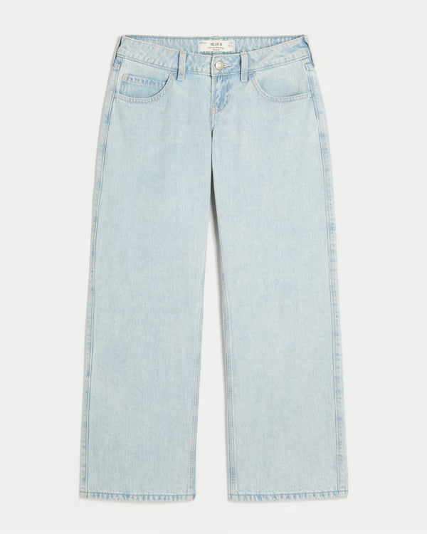 Hollister - Ultra Low-Rise Ripped Foldover Waist Baggy Jeans