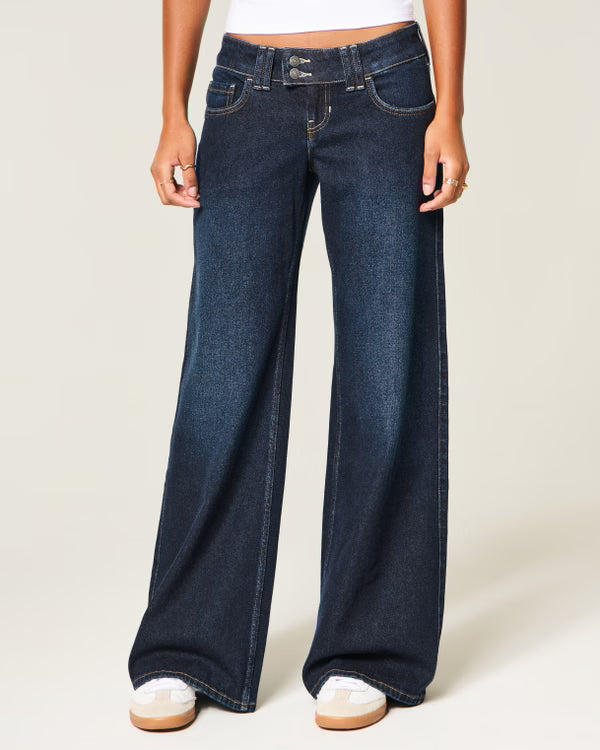 Hollister - Ultra Low-Rise Distressed Wide-Leg Jeans