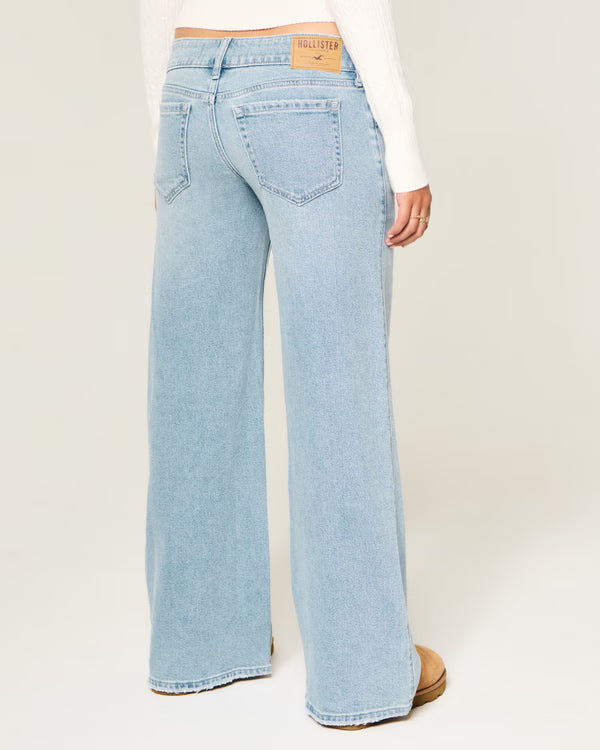 Hollister - Ultra Low-Rise Distressed Wide-Leg Jeans