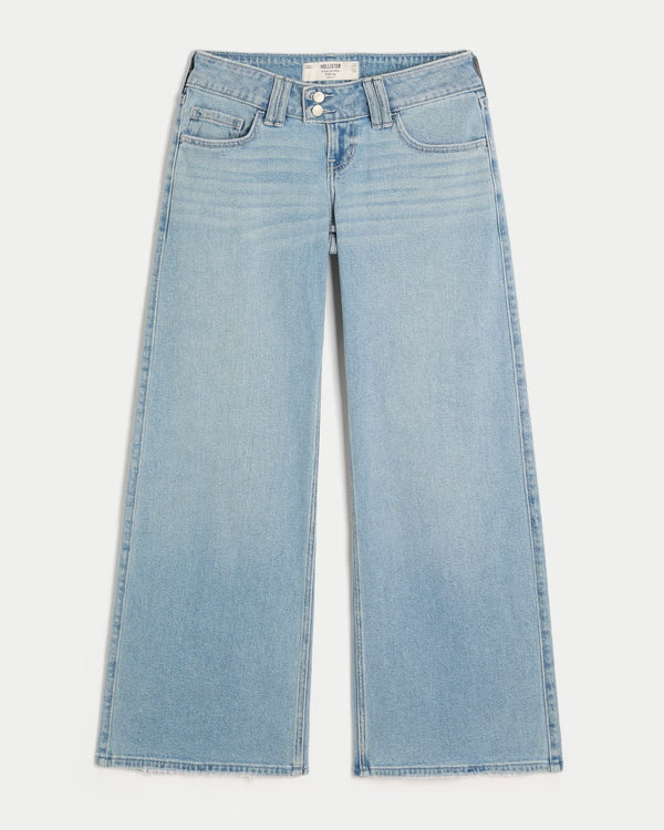 Hollister - Ultra Low-Rise Distressed Wide-Leg Jeans
