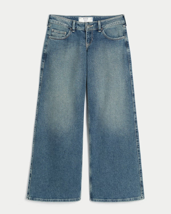 Hollister - Ultra Low-Rise Distressed Wide-Leg Jeans