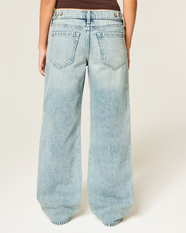 Hollister - Andi Adjustable Waist Low-Rise Baggy Jeans