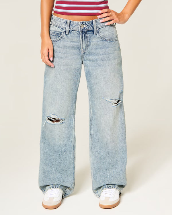 Hollister - Andi Adjustable Waist Low-Rise Baggy Jeans
